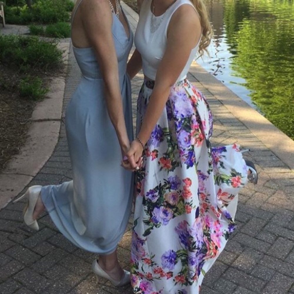 Purple and pink floral prom dress!